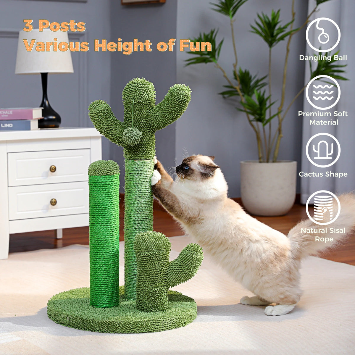 Cute Cactus Scratching Post For Cats