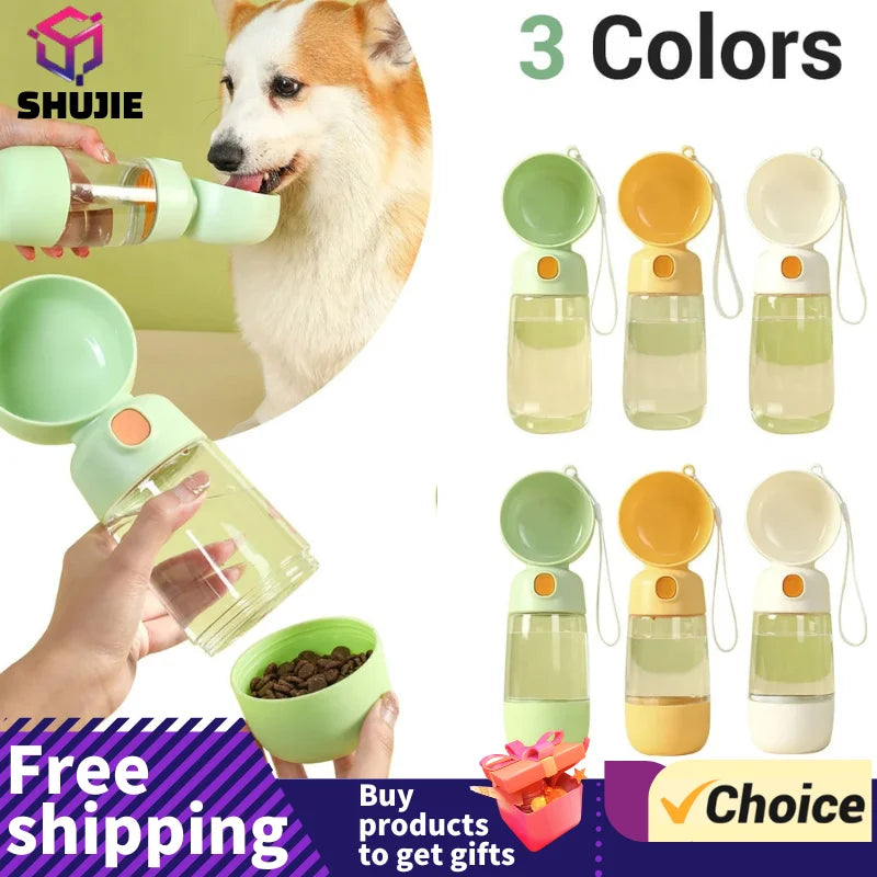 Portable 2-in-1 Water Bottle & Feeder