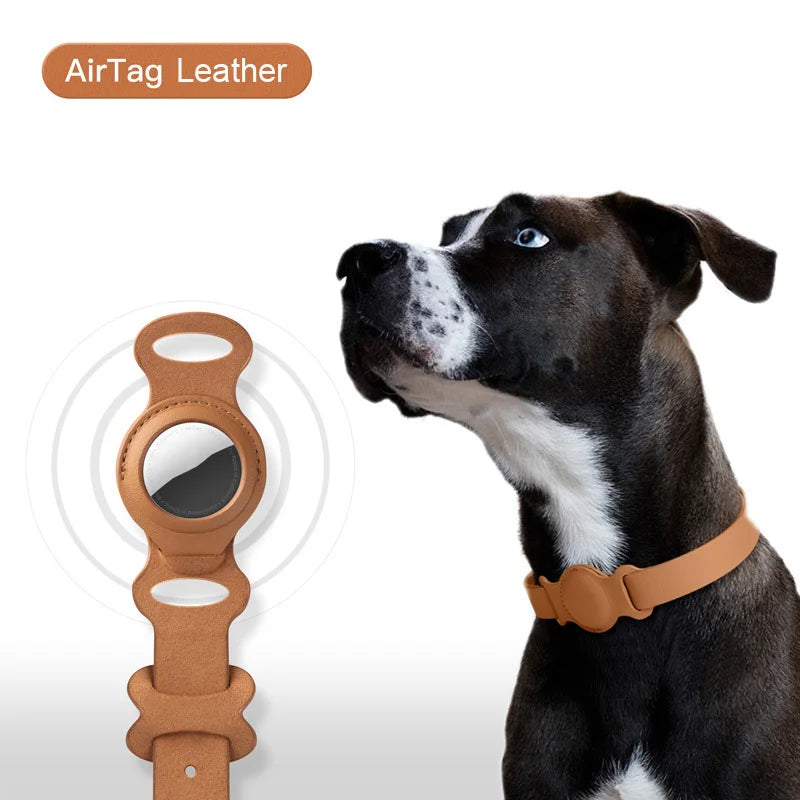Leather Airtag Collar