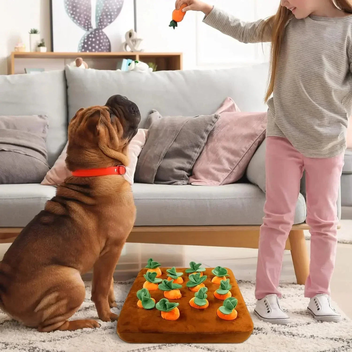 Carrot Farm Interactive Plush Dog Toy Petritzy