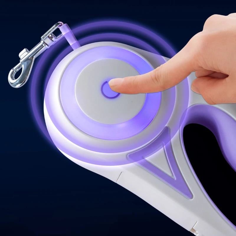 Automatic Retractable Dog Leash With LED