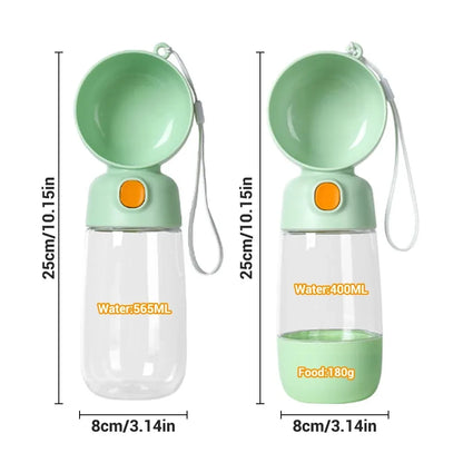 Portable 2-in-1 Water Bottle &amp; Feeder