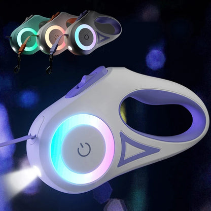 Automatic Retractable Dog Leash With LED