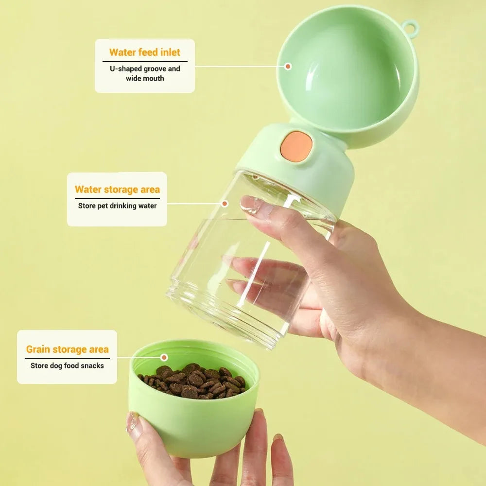 Portable 2-in-1 Water Bottle &amp; Feeder