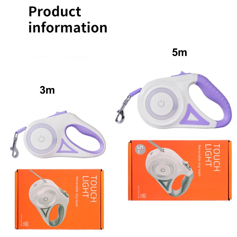 Automatic Retractable Dog Leash With LED