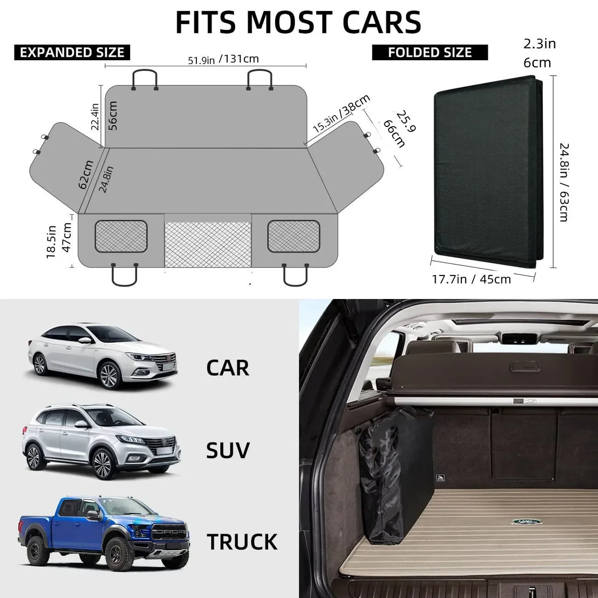 Large Pet Back Seat Extender